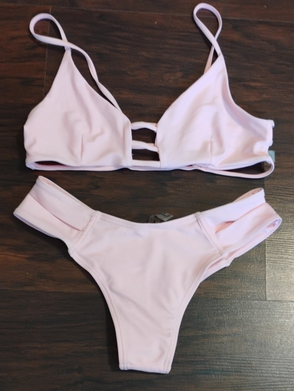Light Pink Strappy Bikini Set Zaful Size Medium
